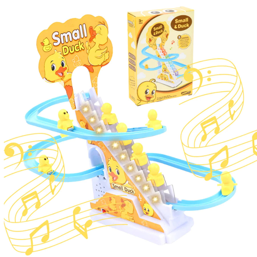 Brinquedo Patinho Escorrega Tobogã com Escada Musical e LED