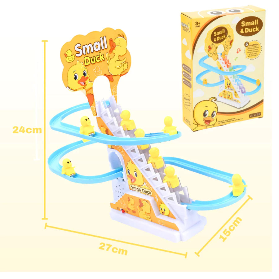 Brinquedo Patinho Escorrega Tobogã com Escada Musical e LED