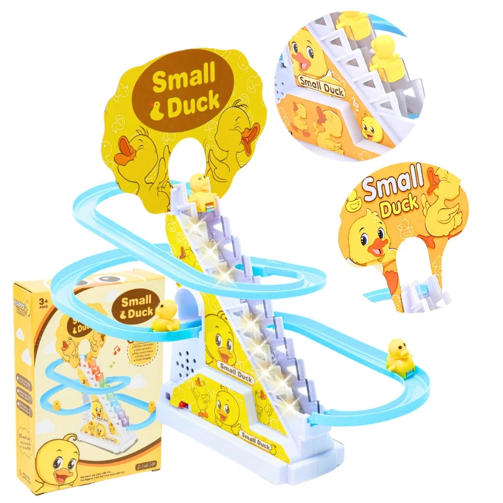 Brinquedo Patinho Escorrega Tobogã com Escada Musical e LED
